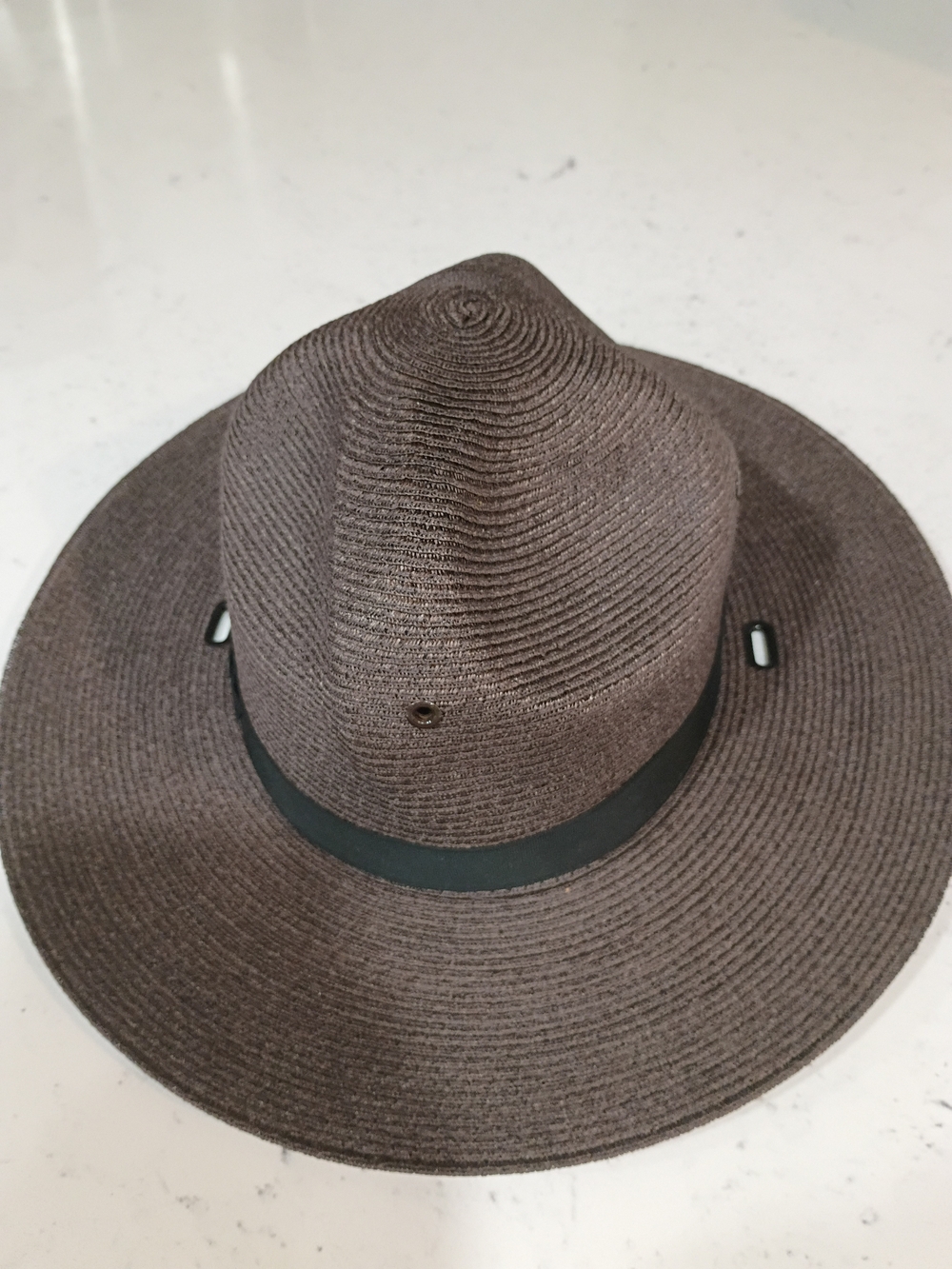 Vintage "Stratton Self Form U.S.A" Dark Brown Straw Hat Size 6 3/4 - Picture 2 of 9
